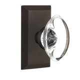 Studio Plate with Oval Clear Crystal Door Knob
