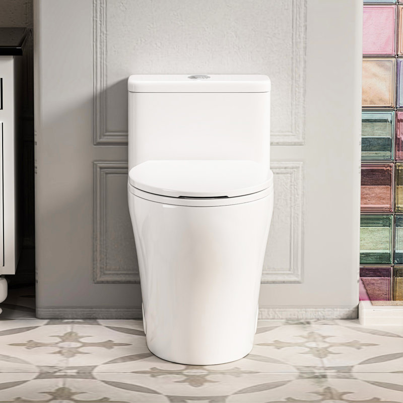 Toilette une pièce avec hauteur de chaise Ada, chasse d'eau à haute efficacité 1000G et double chasse d'eau 0,8 / 1,28 GPP, pour cuvette de toilette moderne de 12 po