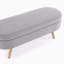 Banc de rangement repose-pieds ovale avec pieds en bois-352851055
