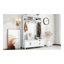 Arbre d'entrée de style moderne avec armoire de rangement et 2 grands tiroirs, banc de vestibule Widen avec 5 crochets à manteau, blanc-571807601