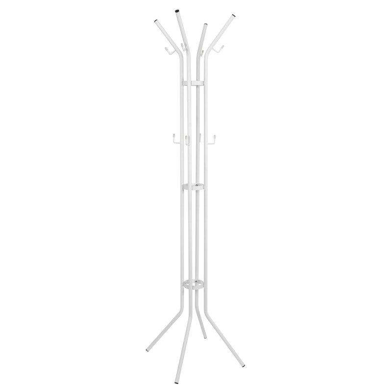 Jessy Freestanding 12 - Hook Coat Rack, White