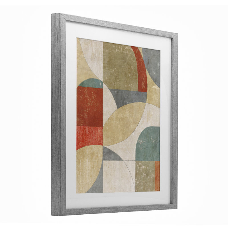 «Retro Arches Collage», impression par Suzanne Nicoll, Cadre de ferme gris, H 16 po x l 13 po