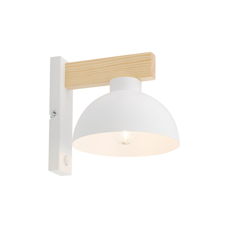 Lorenza 1-Light Dimmable White Armed Sconce