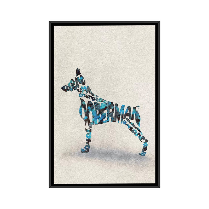 «Doberman» par Ayse Deniz Akerman - Estampe numérique sur toile tendue avec châssis, H 26 po x l 18 po x P 1,5 po