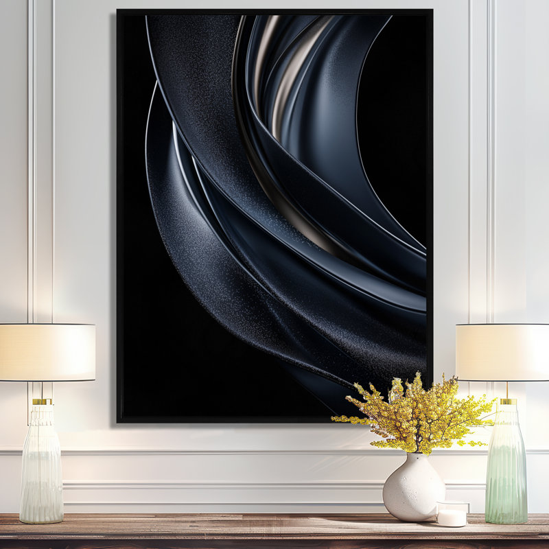 Bedford - Abstract Wall Art, Noir, Impression encadrée flottante, H 20 po x l 12 po
