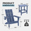 Ensemble de chaises pliantes pour 2 personnes Adirondack avec table d'appoint-1485759518