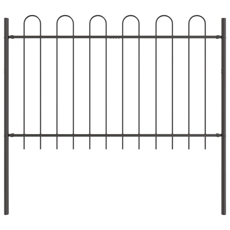 Clôture de jardin vidaXL 5 pièces, gris acier 27,89 x 2,62 pi