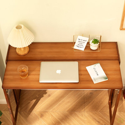 Bureau pliant en bambou, bureau d'ordinateur peu encombrant pour les petits espaces, table d'étude pliable pour chambre à coucher, bureau personnel, dortoir, appartement
