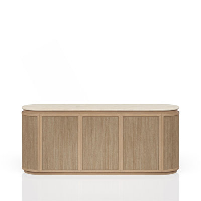Durable Stone Top And Rope Front Server With Power-Ready Convenience And Soft-Closing Hinges For Elegant Dining Rooms