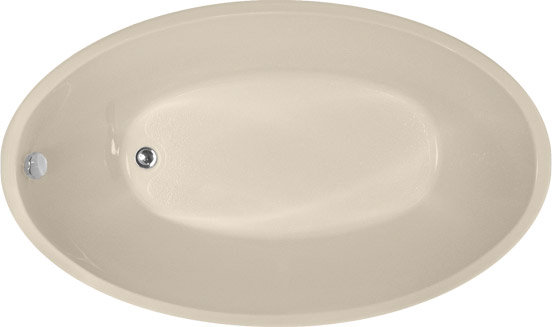Carli 60'' L Soaking Bathtub, Almond, Polished Chrome