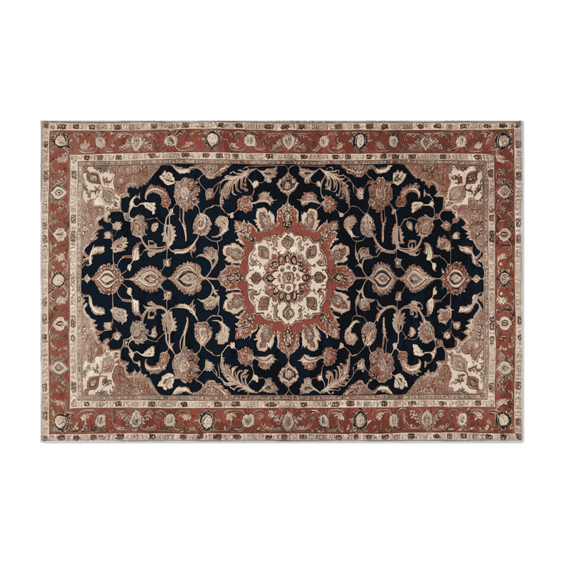 Persian Brown Indoor and Outdoor Area Rug, Rectangle 3' x 5'
