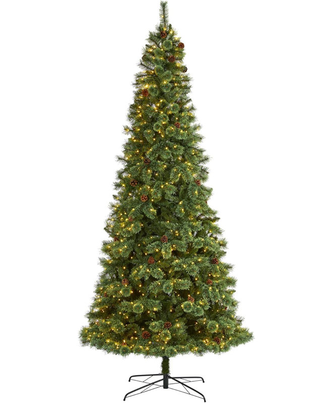  White Mountain Pine Artificial Christmas Tree LED Lights Pine Cones