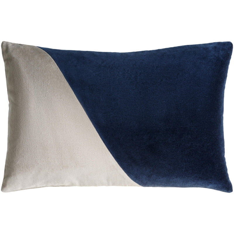 Oreiller en coton Denny, Polyester/ Bourre en polyester, Bleu foncé