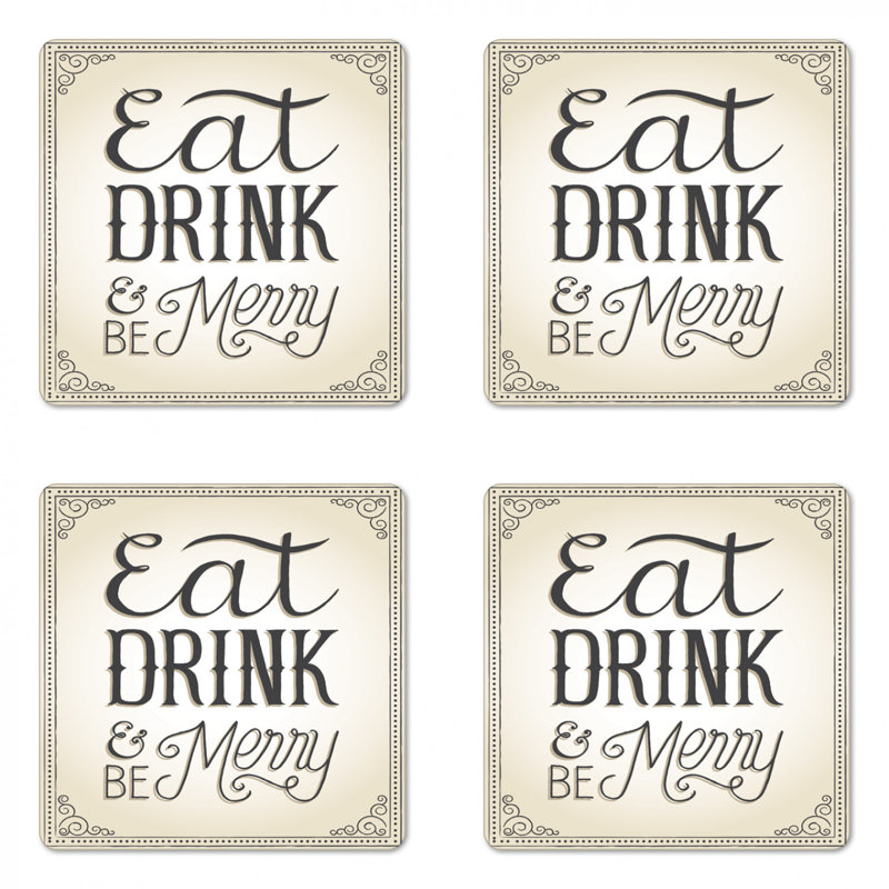 Boisson à manger et be merry sous-verre