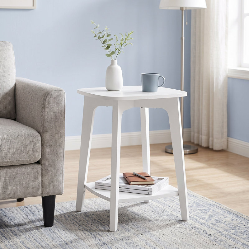 Table de bout carrée, Blanc nuage