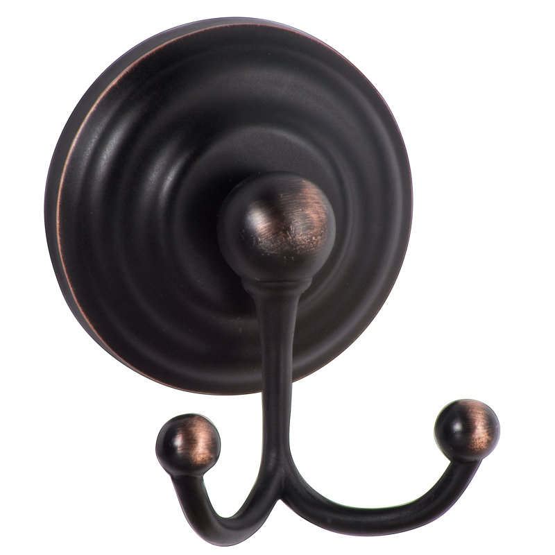 Boulder Robe Hook, with double hook, Vintage Bronze