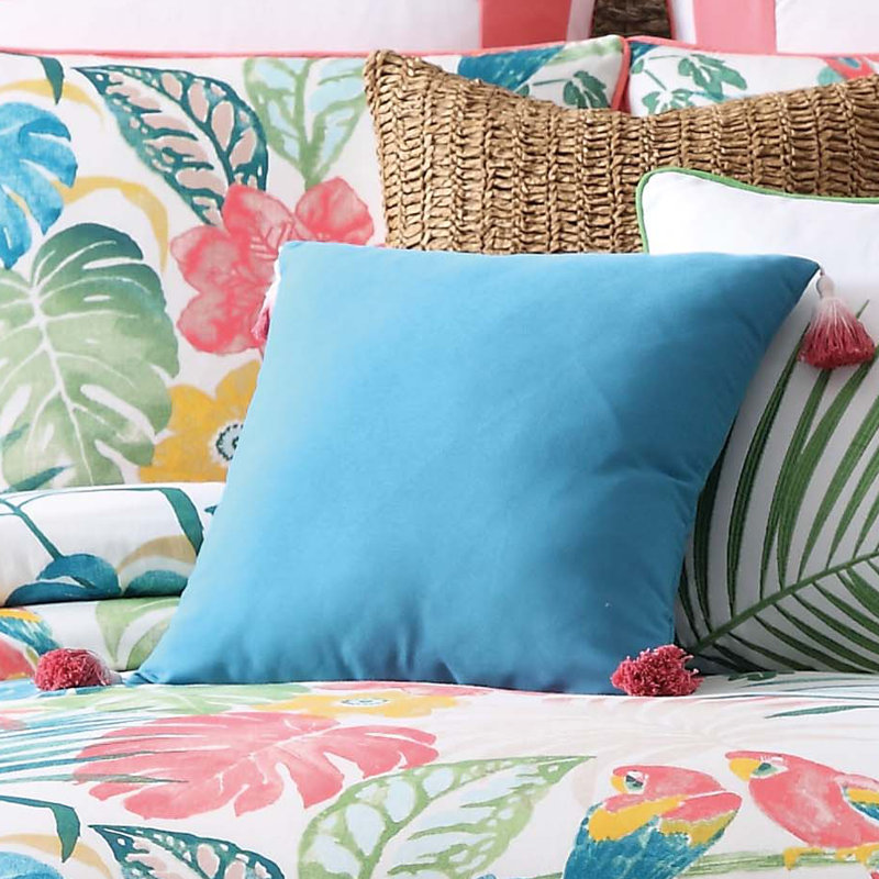 Coco Paradise Cotton Floral Duvet Cover, Full/Queen Duvet Cover + 2 Standard Shams