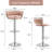 Ginko Modern Swivel Bar Stool with Backrest, Adjustable Height Kitchen Island Stool with Upholstered Seat and Footrest,-93498216-90489193