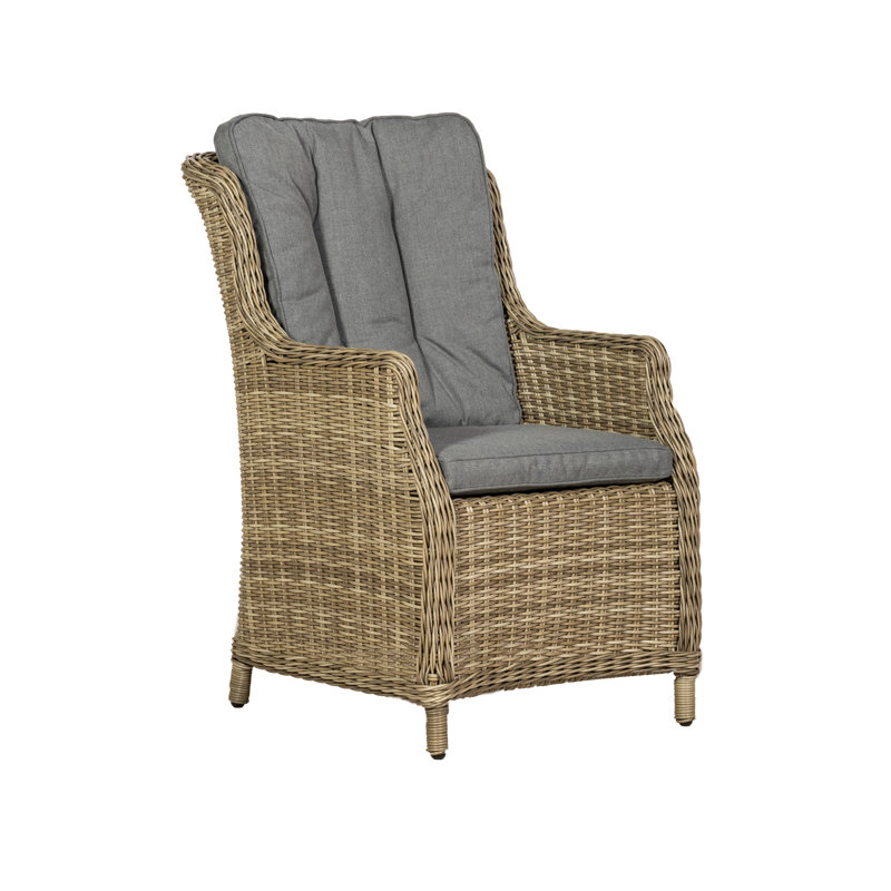 WENTWORTH 6 Seater Round Highback Comfort Dining Set (1 x 140cm Table & 6 Chairs inc Cushions)