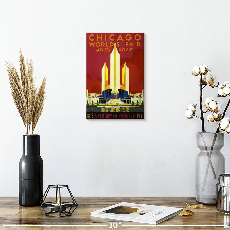 Lilie Chicago, exposition universelle de 1933, H 12 po x l 8 po