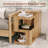 Farmhouse Geometric Wood End Table With 3-Layer Cube Design-2002034200