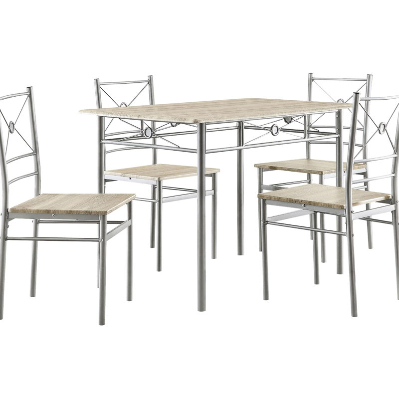 5 Dining - Rectangular Table For 4 Breakfast Nooks 4 With And Design, Silver, Silver