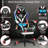 Hoffree Massage Ergonomic Gaming Chair with Bluetooth Speakers and RGB LED Lights-100105945
