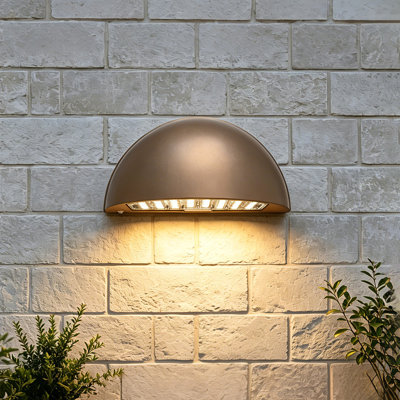 Ensemble de luminaires muraux d'extérieur à DEL demi-lune, sortie sélectionnable et CCT: 50W / 3000K, 60W / 4000K, 80W / 5000K