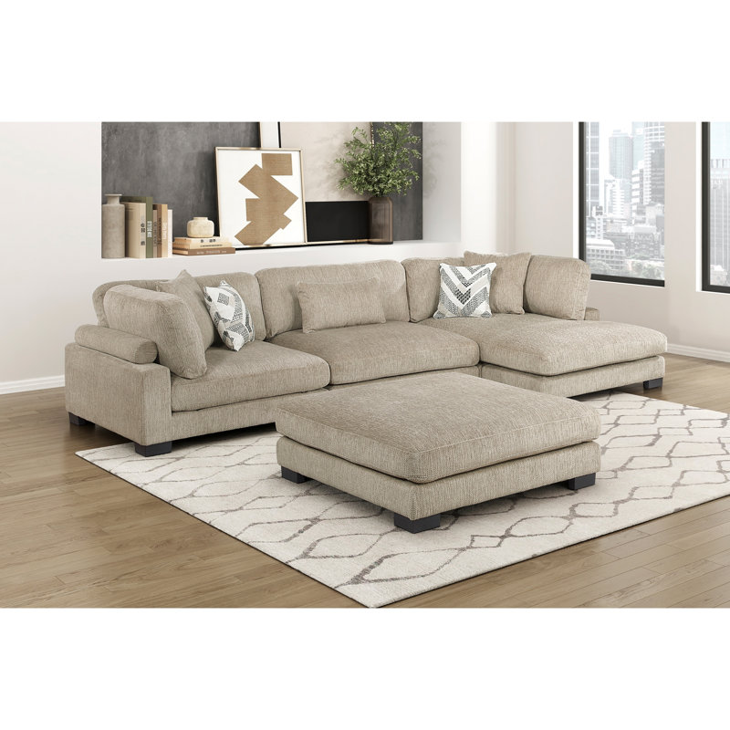 Grand canapé modulaire Contemporary, H 34,5 po x l 135 po x P 70 po