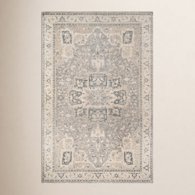 Lucy Gray Hand-Knotted Wool Oriental Rug