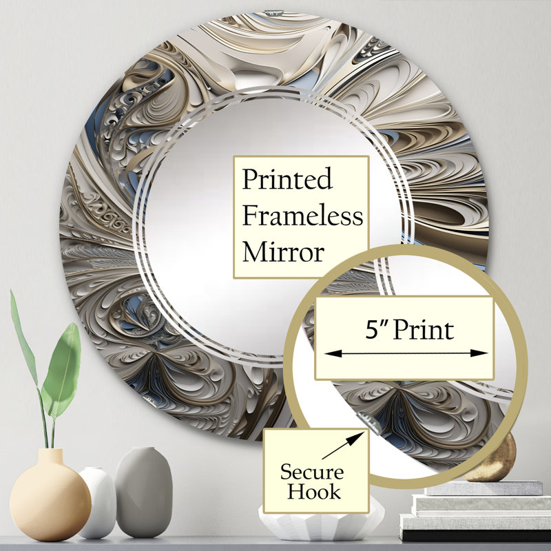 Elberson - Miroir mural moderne rond, 24 po x 24 po
