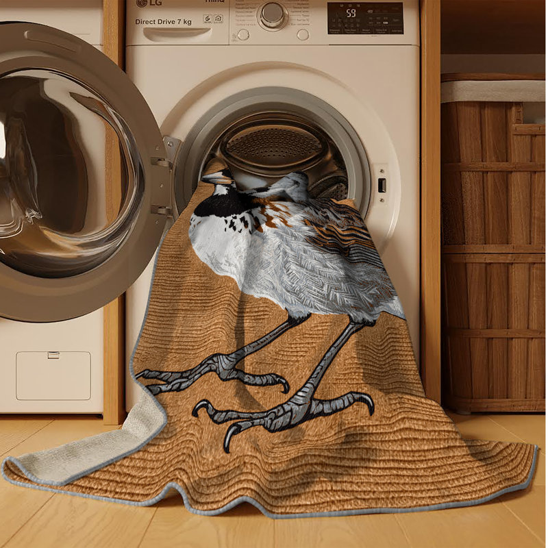 Washable House Sparrow Birds Area Rug, Rectangle 6' x 9'