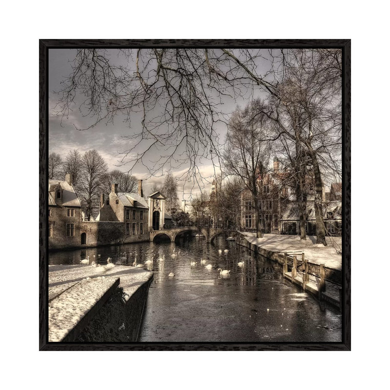 Bruges In Christmas Dress by Yvette Depaepe - Print on Canvas, Black Framed, 45.72 cm H x 45.72 cm W