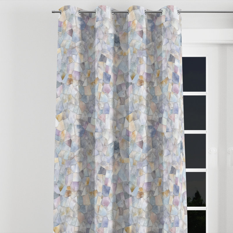 Rideau occultant Patchwork, L 52 po x L 120 po, Œillets argentés