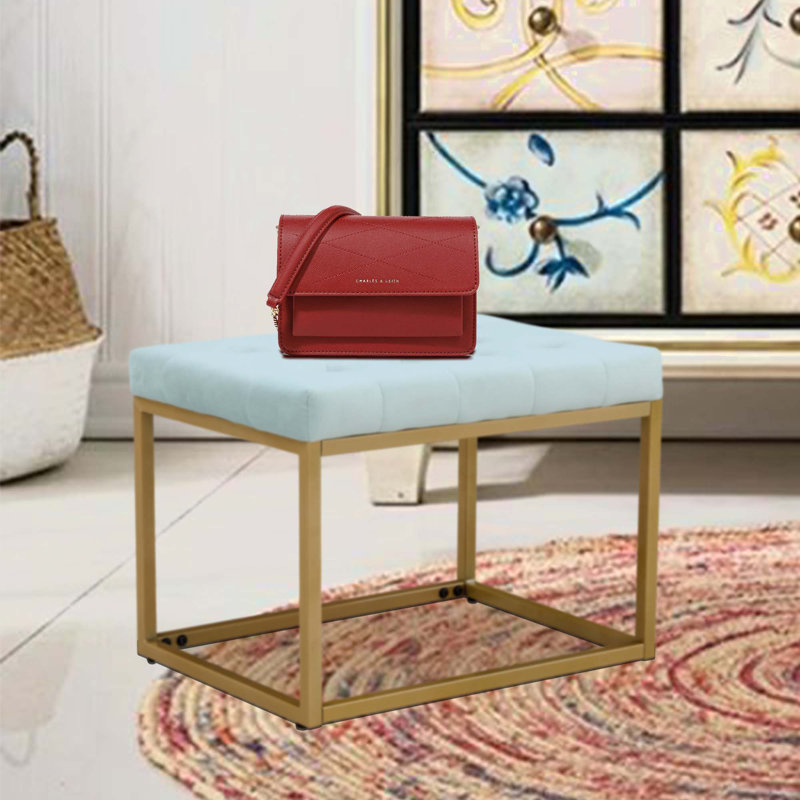 Repose-pieds Velvet, Velours bleu clair