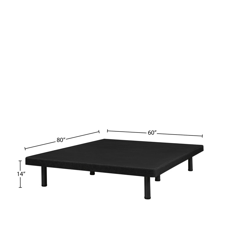 Lit plateforme tapissier Spade, Noir, Grand