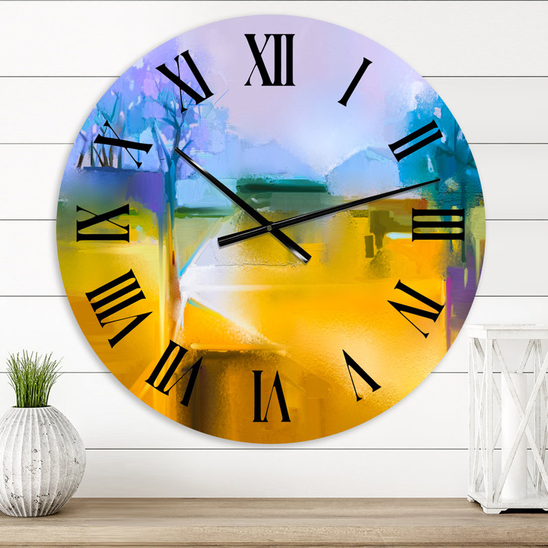 Horloge murale traditionnelle avec paysage moderne et rustique, Petit
