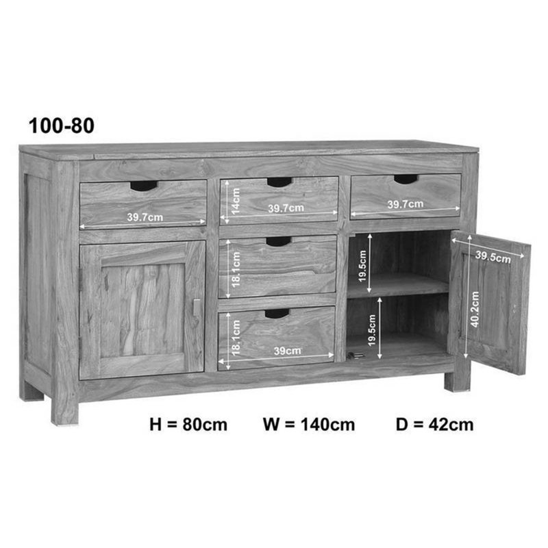 Nature 140cm Solid Wood Sideboard