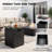 40'' Square Propane Fire Pit Table with Lid, Hidden Tank Side Table, Wind Guard & Cover, 50,000 BTU-711362850