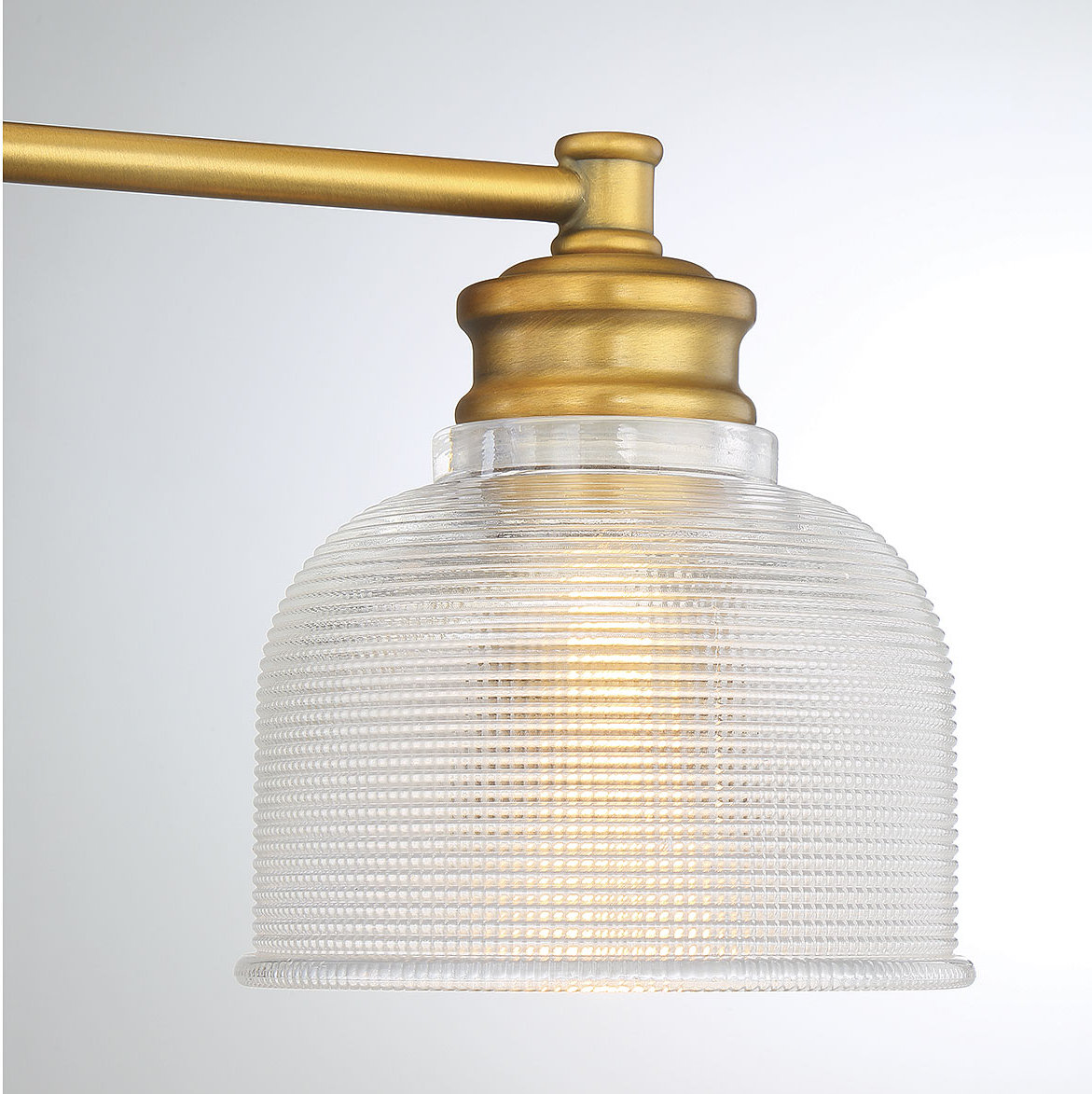 Besima 2 Light Ribbed Dimmable Vanity Light, Natural Brass