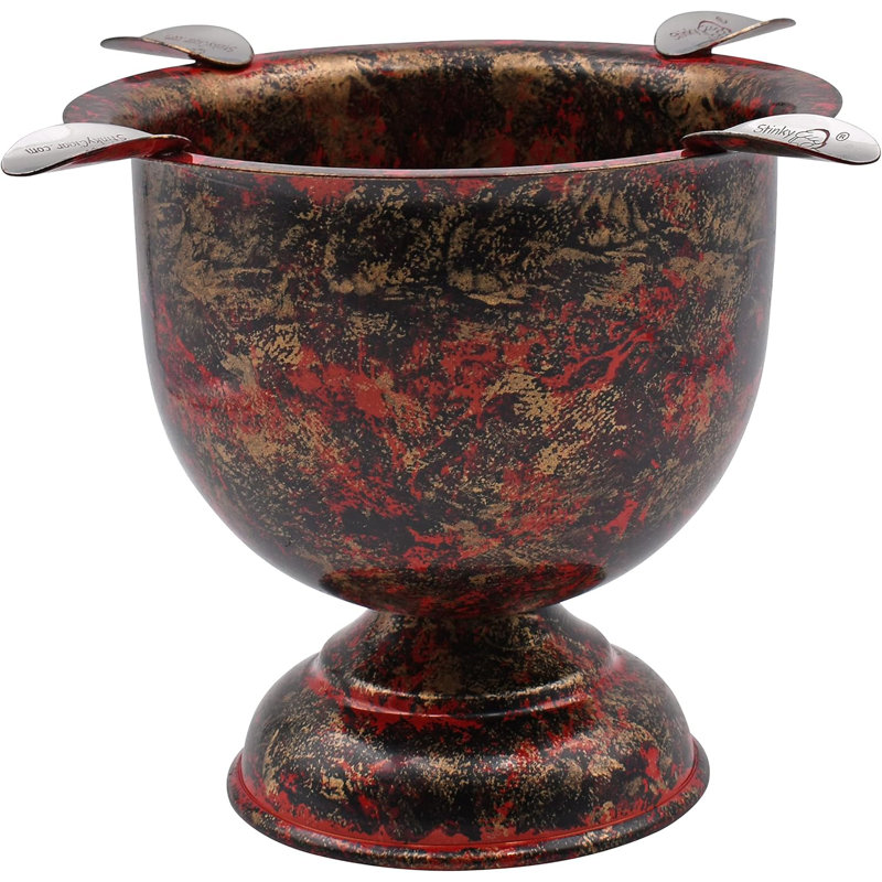 Stinky Cigar Pressed Ashtray, 4 Stirrups, Gold/Black