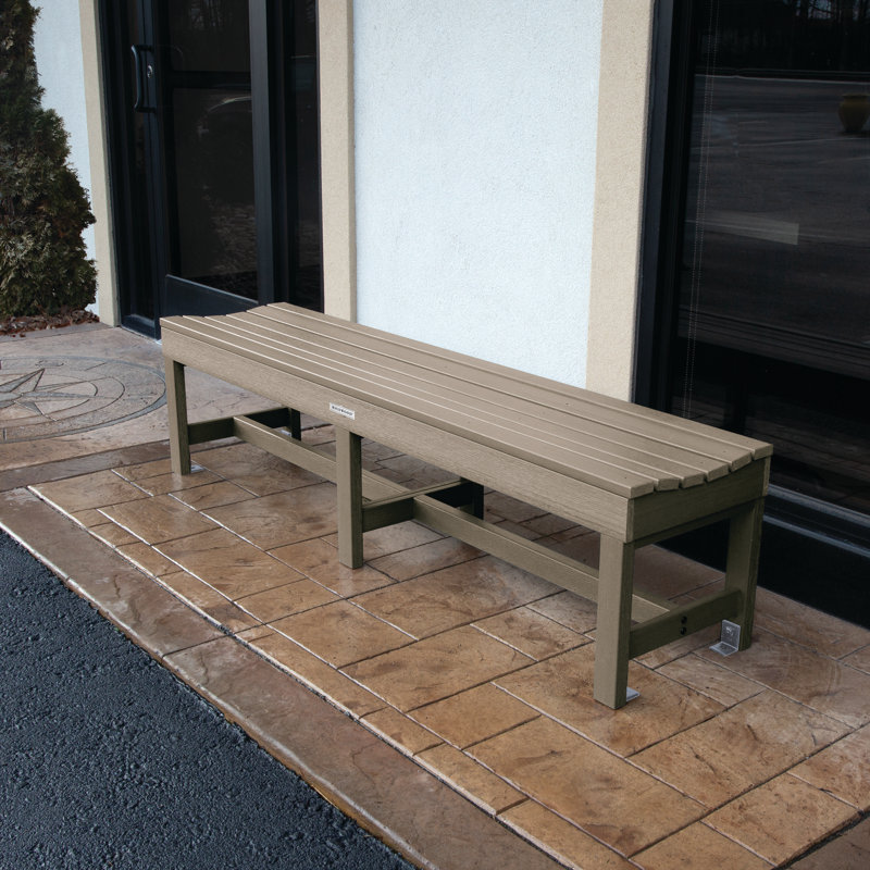 Banc de pique-nique en plastique Elyse, Brun bois