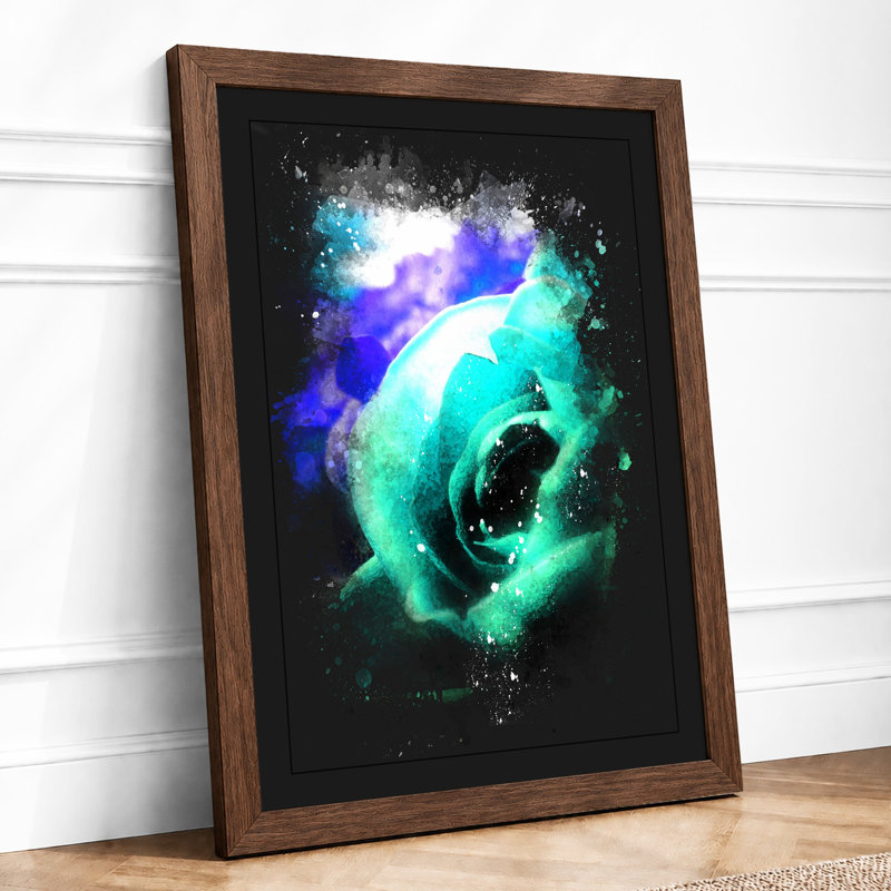 Figure in Cosmic Vortex Modern 1 Piece Single Picture Frame Wall Art, A4 - 29.7 x 21.0 cm, Walnut