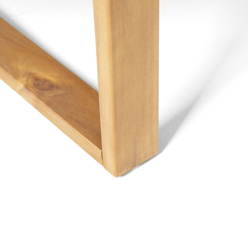 Mobilier en bois bleu sarcelle: chaise d'angle + table basse avec coussins d'eau foncés et de table, tissu de coussin