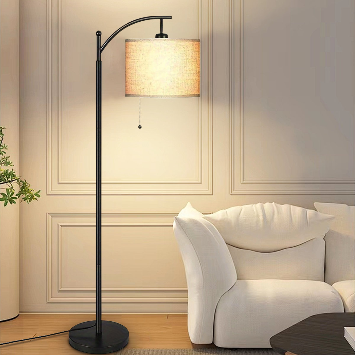 Arched Floor Lamp with Pull Chain, Bulb Included view 2