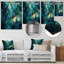 Pyramide bleue émeraude II - Décoration murale abstraite en métal-481529959