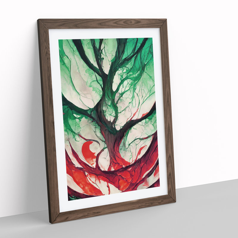 Tree - Single Picture Frame Print, 64cm H x 46cm W x 2cm D, Walnut Framed