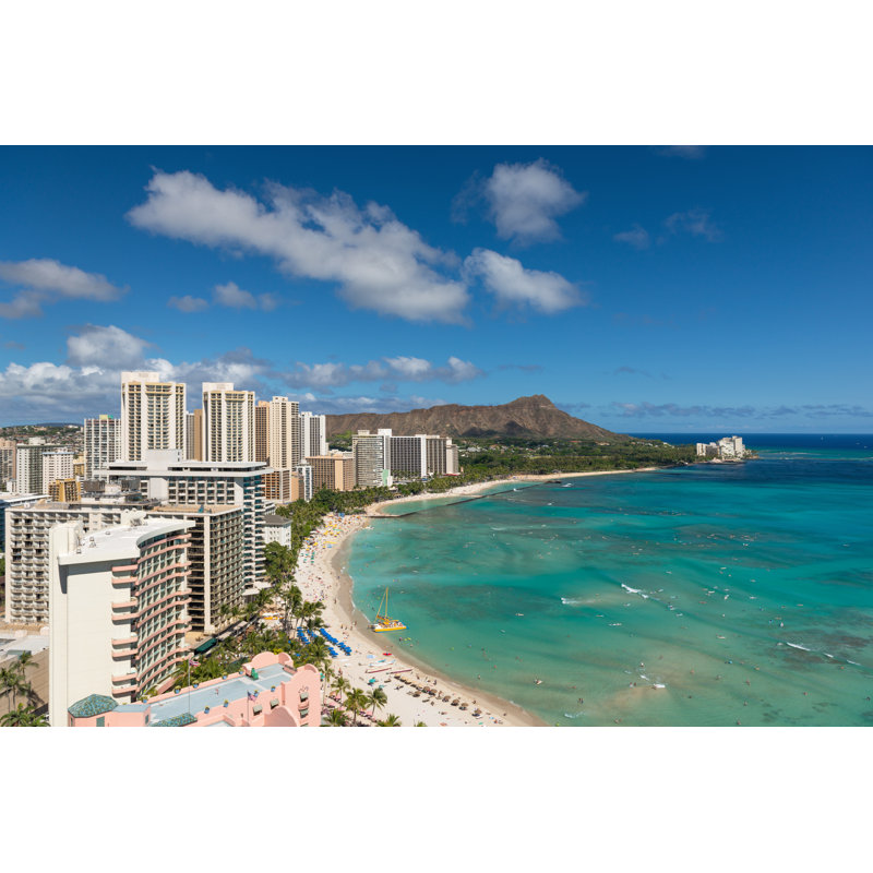 Waikiki Beach by SergiyN - Wrapped Canvas Print, 30cm H x 46cm W x 3.8cm D