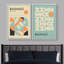 Reproduction d'art classique classique bleu sarcelle abstrait Mid-Century-71660108-71660110