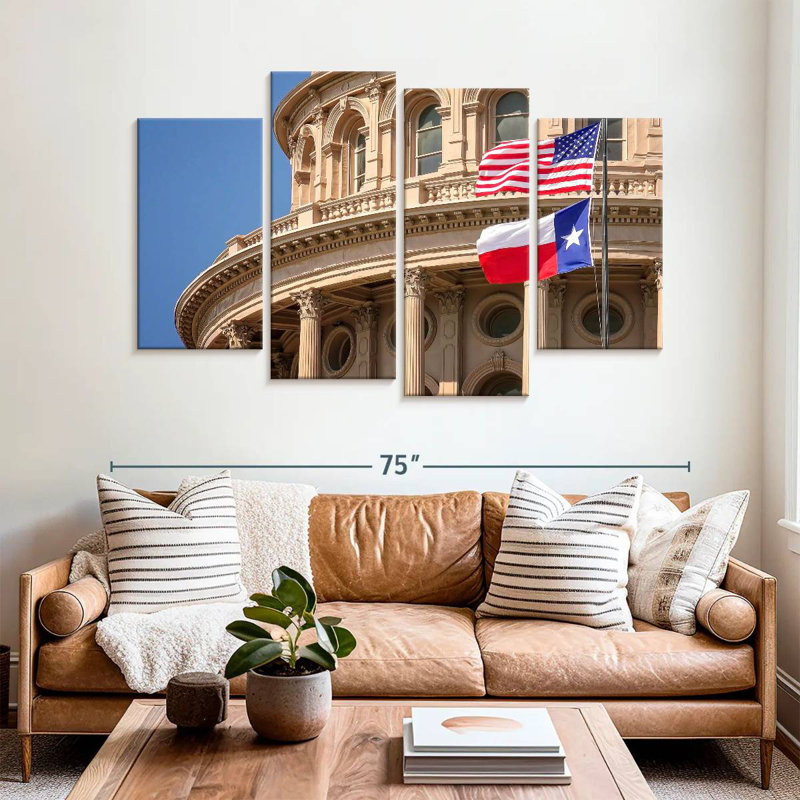 Drapeaux de Marchelle, Texas Capitol, H 42 po x l 68 po